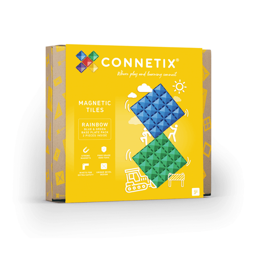 Connetix® | Base Plate | Groen - Blauw | 2 Stuks