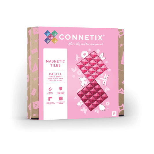 Connetix® | Base Plate | Roze - Bessen | 2 Stuks