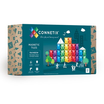 Connetix® | Rectangle Pack | Rainbow | 18 Stuks