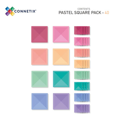 Connetix® | Square Pack | Pastel | 40 Stuks