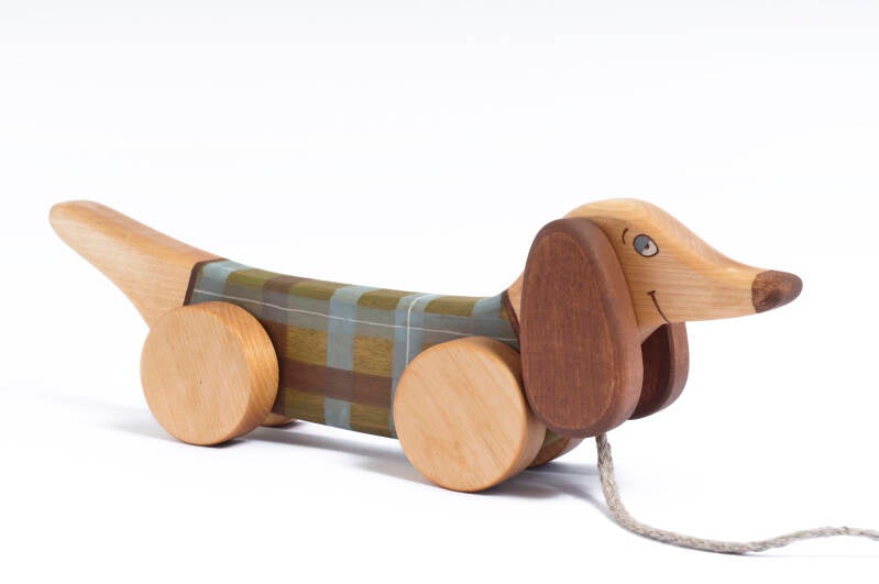 Friendly Toys | Houten Hond met Trekkoord