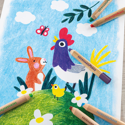 Eberhard Faber | Kleurpotlood  | Jumbo 3 in 1 | 6 Stuks (Stap 1)