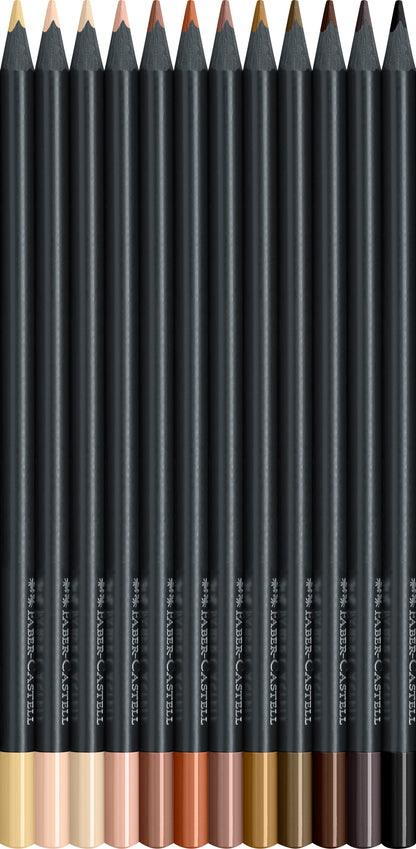 Faber-Castell | Kleurpotlood | Black Edition | Huidskleurtinten | 12 Stuks (Stap 3)