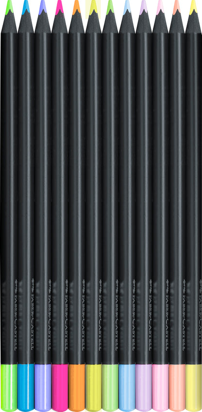 Faber-Castell | Kleurpotlood | Black Edition | Neon & Pastel | 12 Stuks (Stap 3)