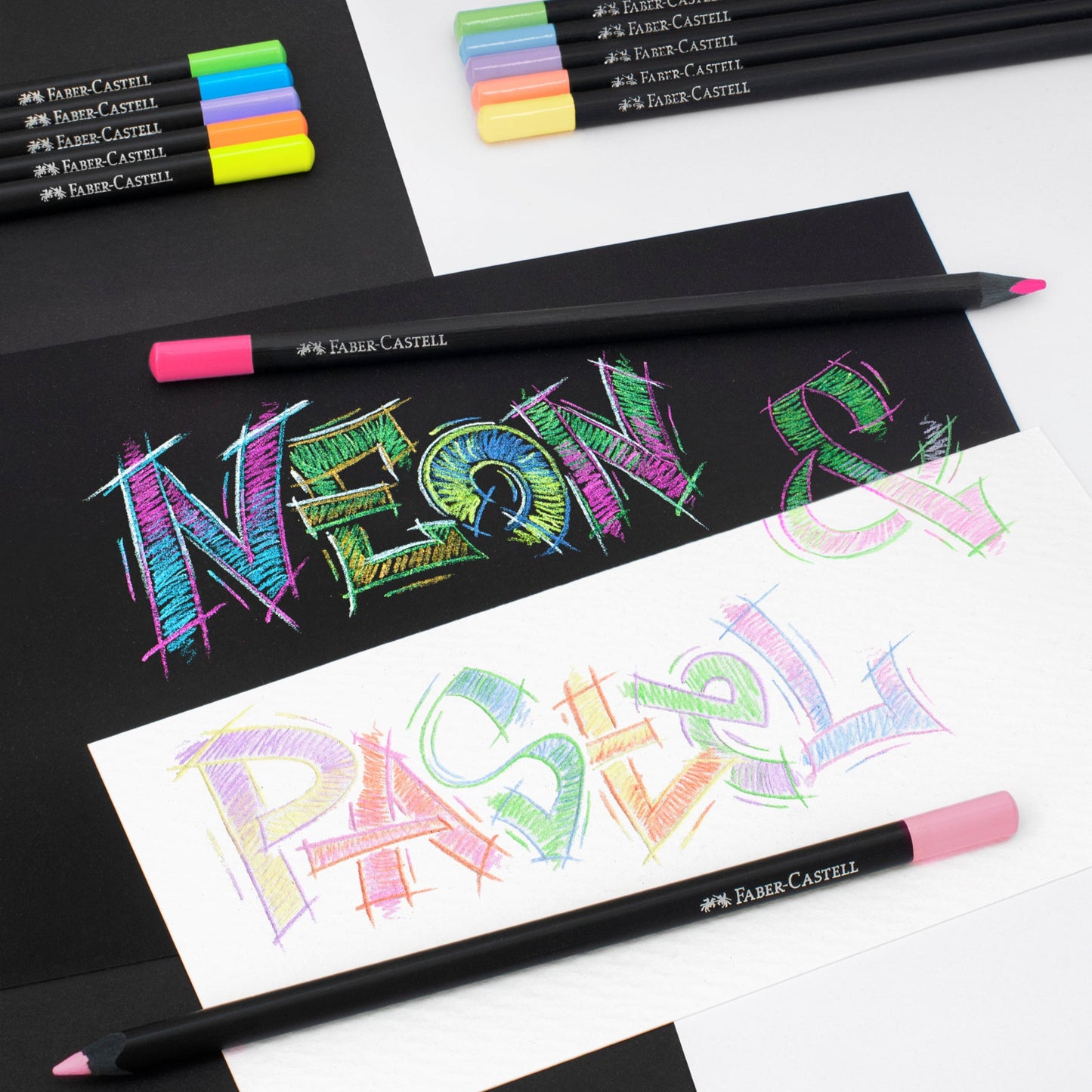 Faber-Castell | Kleurpotlood | Black Edition | Neon & Pastel | 12 Stuks (Stap 3)
