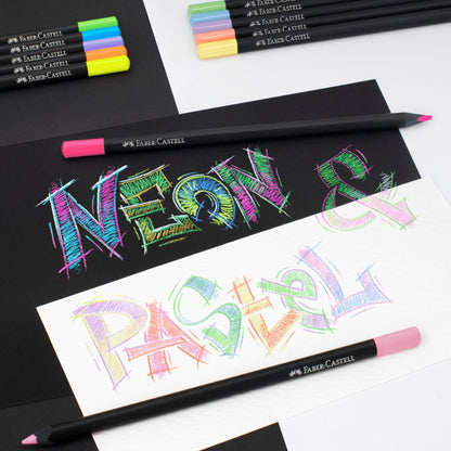 Faber-Castell | Kleurpotlood | Black Edition | Neon & Pastel | 12 Stuks (Stap 3)