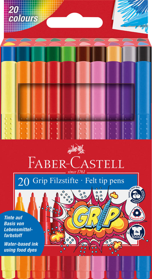 Faber-Castell | Viltstift | Grip | 20 stuks (Stap 2)
