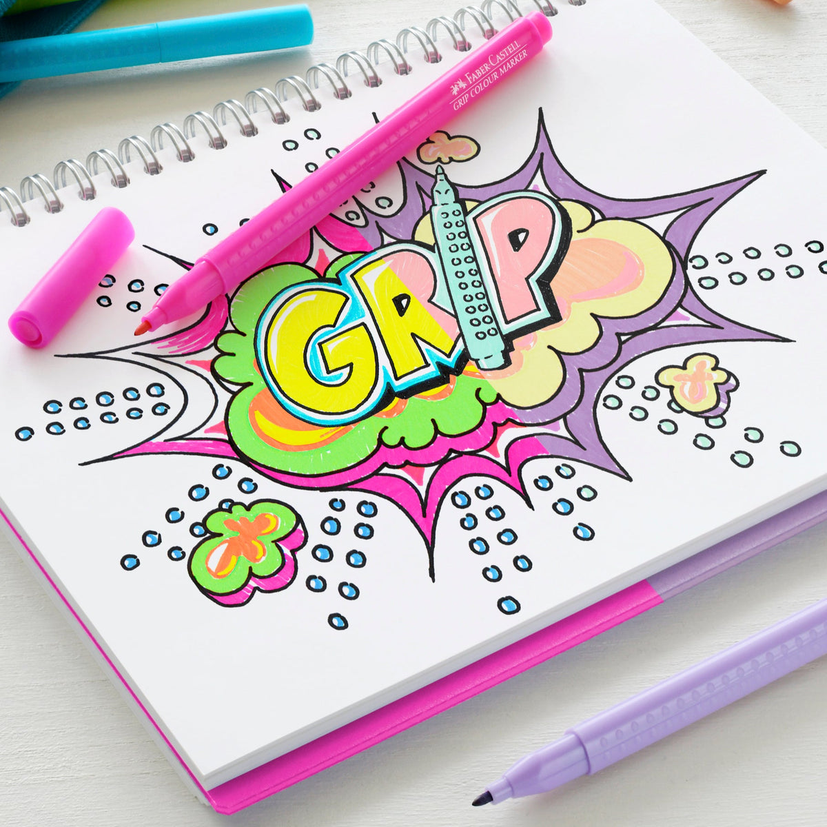 Faber-Castell | Viltstift | Grip | Neon & Pastel | 10 Stuks (Stap 2)