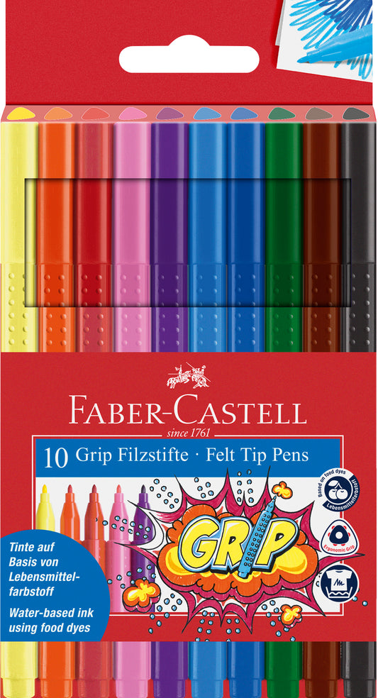 Faber-Castell | Viltstift | Grip | 10 stuks (Stap 2)