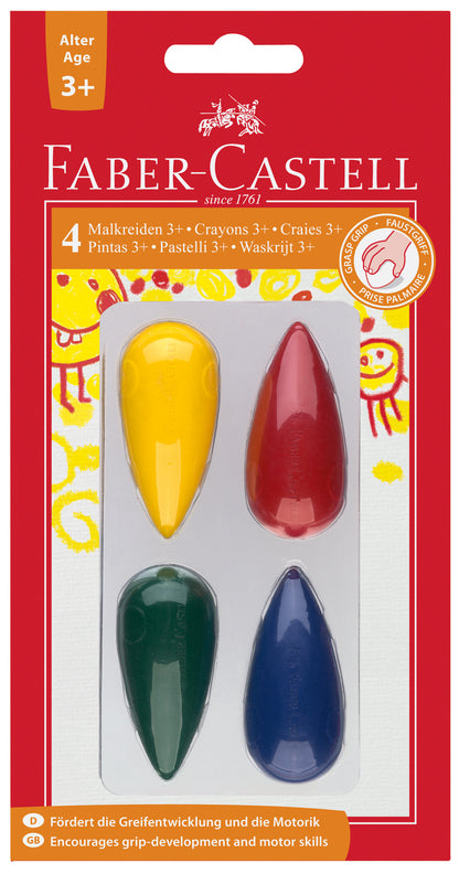 Faber-Castell | Waskrijt | Druppelvormig | 4 Stuks (Stap 1)