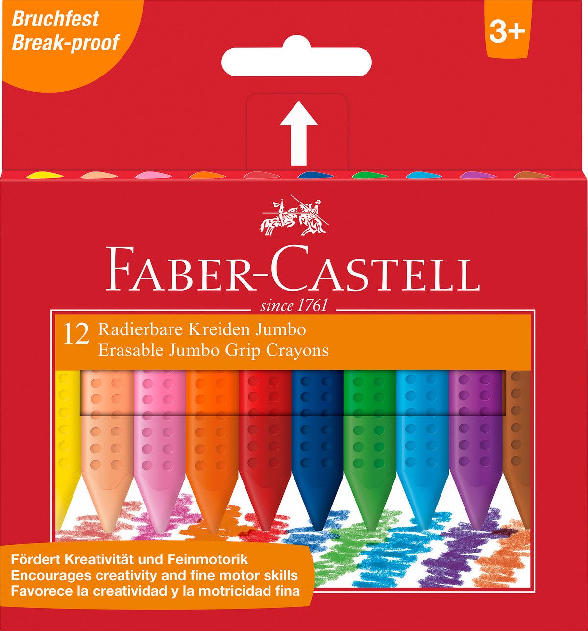 Faber-Castell | Waskrijt | Driekant | Jumbo Grip | 12 Stuks (Stap 2)