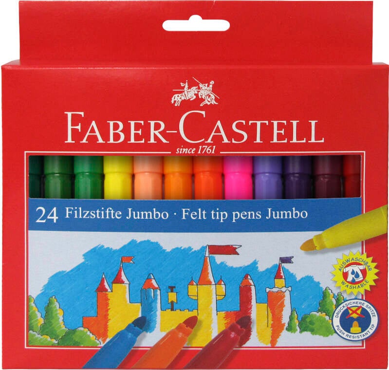 Faber-Castell | Viltstift | Jumbo | 24 Stuks (Stap 1)