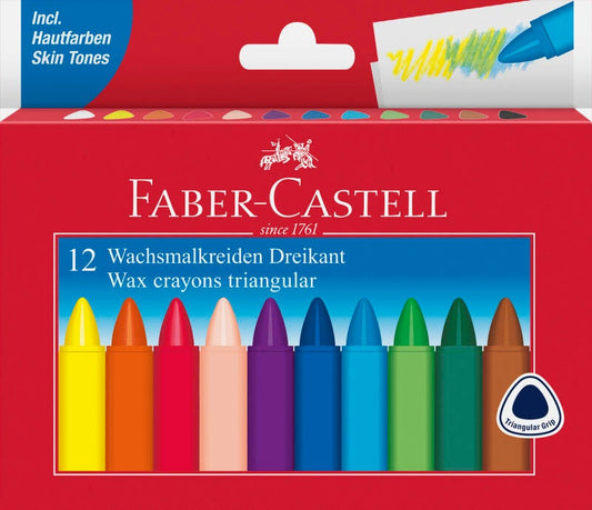 Faber-Castell | Waskrijt | Driekant | 12 Stuks (Stap 3)
