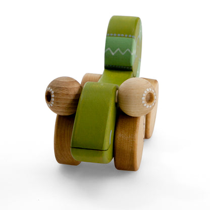 Friendly Toys | Houten Kameleon (duw en trek)