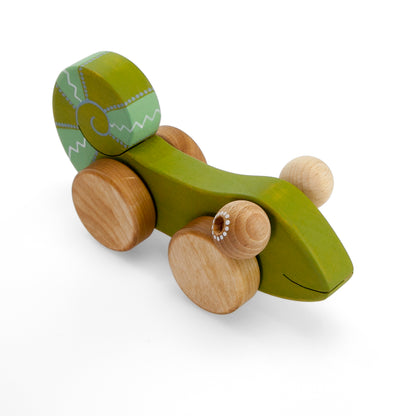 Friendly Toys | Houten Kameleon (duw en trek)