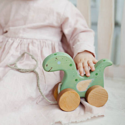 Friendly Toys | Houten Dino met Trekkoord