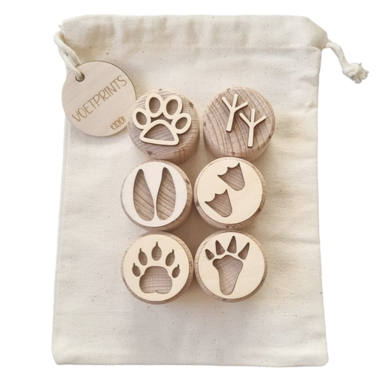 Kiddi | Houten Stempelset | Voetstappen