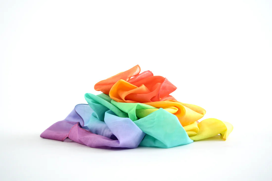 Laura's Play Cotton | Speeldoek | 120x120 cm | Pastel Regenboog