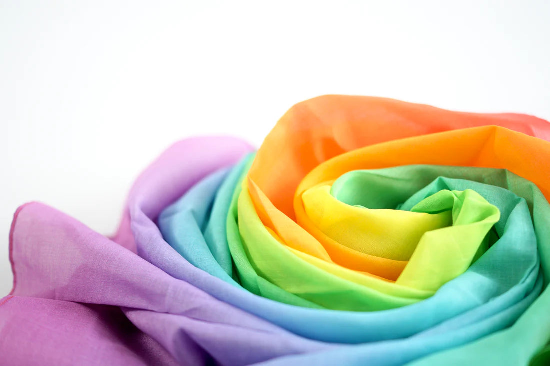 Laura's Play Cotton | Speeldoek | 145x145 cm | Pastel Regenboog