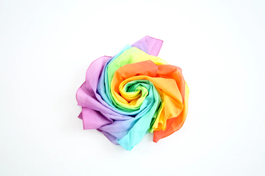 Laura's Play Cotton | Speeldoek | 145x145 cm | Pastel Regenboog
