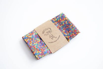 Laura's Play Cotton | Speeldoek | 50x50 cm | Confetti Regenboog