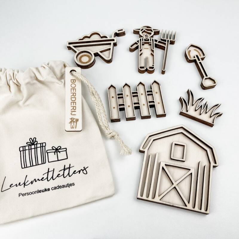 Leukmetletters | Vulvorm | Mini Set | Boerderij