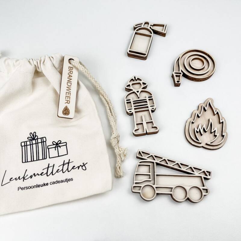 Leukmetletters | Vulvorm | Mini Set | Brandweer