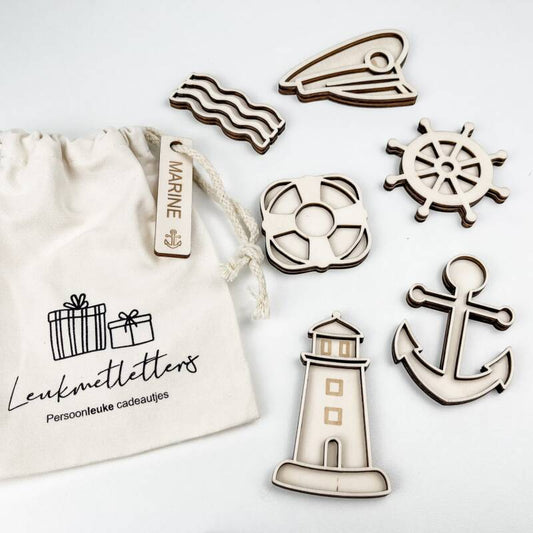 Leukmetletters | Vulvorm | Mini Set | Marine