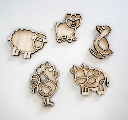 Leukmetletters | Vulvorm | Mini Set | Boerderijdieren