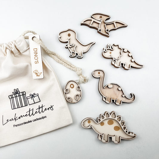 Leukmetletters | Vulvorm | Mini Set | Dino's