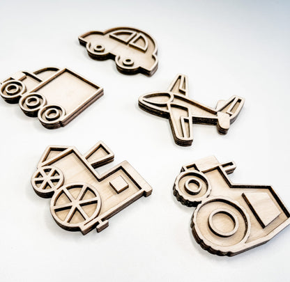 Leukmetletters | Vulvorm | Mini Set | Voertuigen