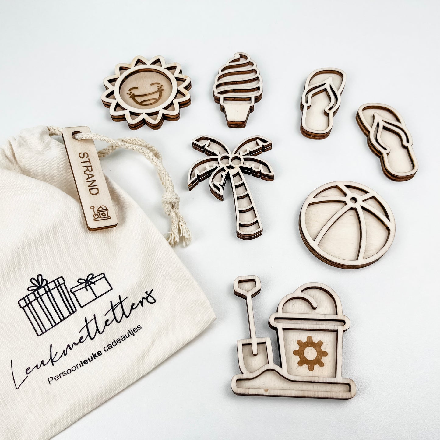 Leukmetletters | Vulvorm | Mini Set | Strand