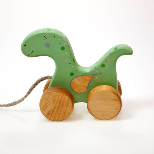 Friendly Toys | Houten Dino met Trekkoord