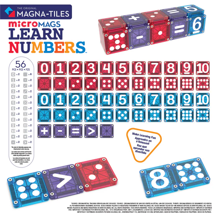 MAGNA-TILES® | MicroMAGS | Cijfers | 56 Stuks
