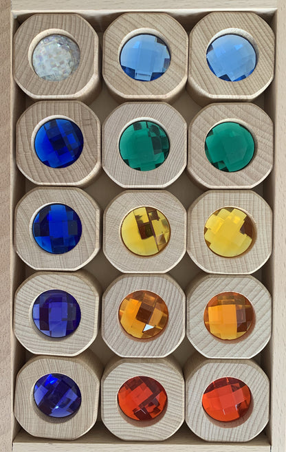 Papoose Toys | Schijven | Regenboog | 15 stuks