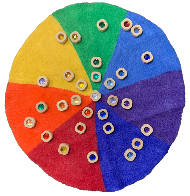 Papoose Toys | Raamschijven | Regenboog | 15 stuks