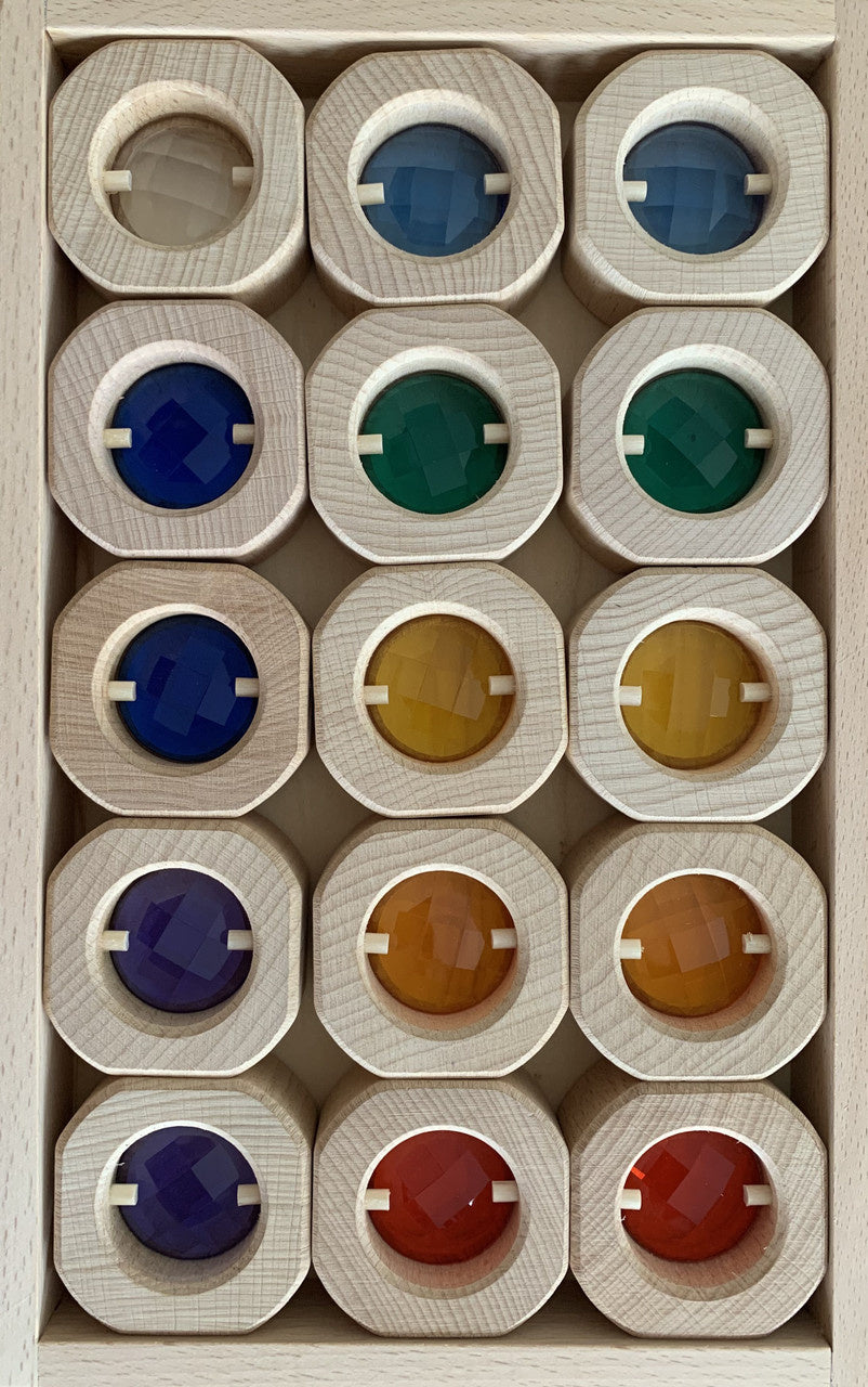 Papoose Toys | Raamschijven | Regenboog | 15 stuks