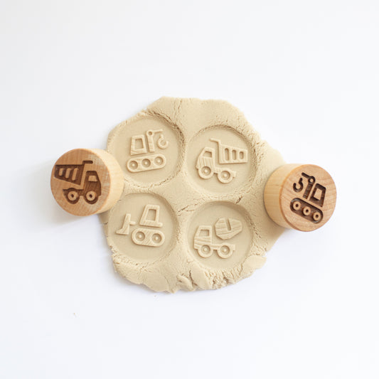Studio de Rijk | Houten Stempelset | Bouwvoertuigen
