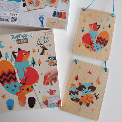 Créa Lign' |  Tamponneren op Hout | Bosdieren