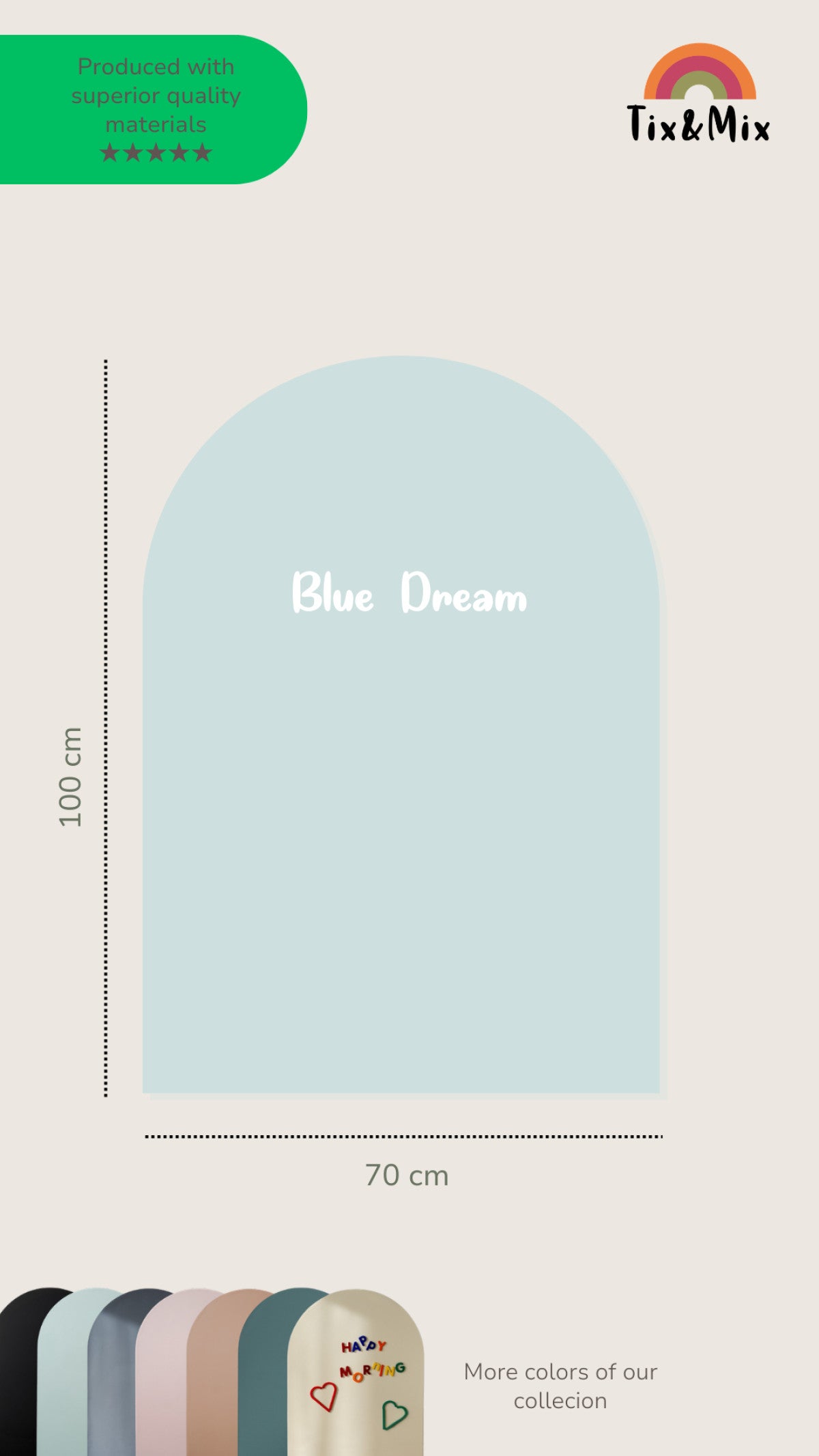 Herbruikbaar magneetbord (muursticker) – Blue Dream | Tix&Mix