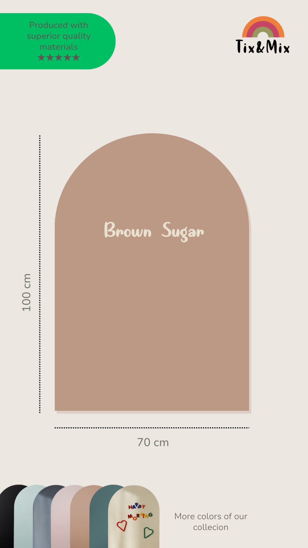 Herbruikbaar magneetbord (muursticker) – Brown Sugar | Tix&Mix