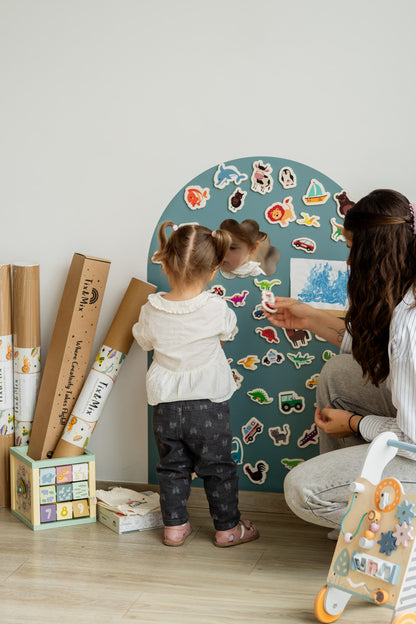 Herbruikbaar magneetbord (muursticker) – Cyan Wave | Tix&Mix