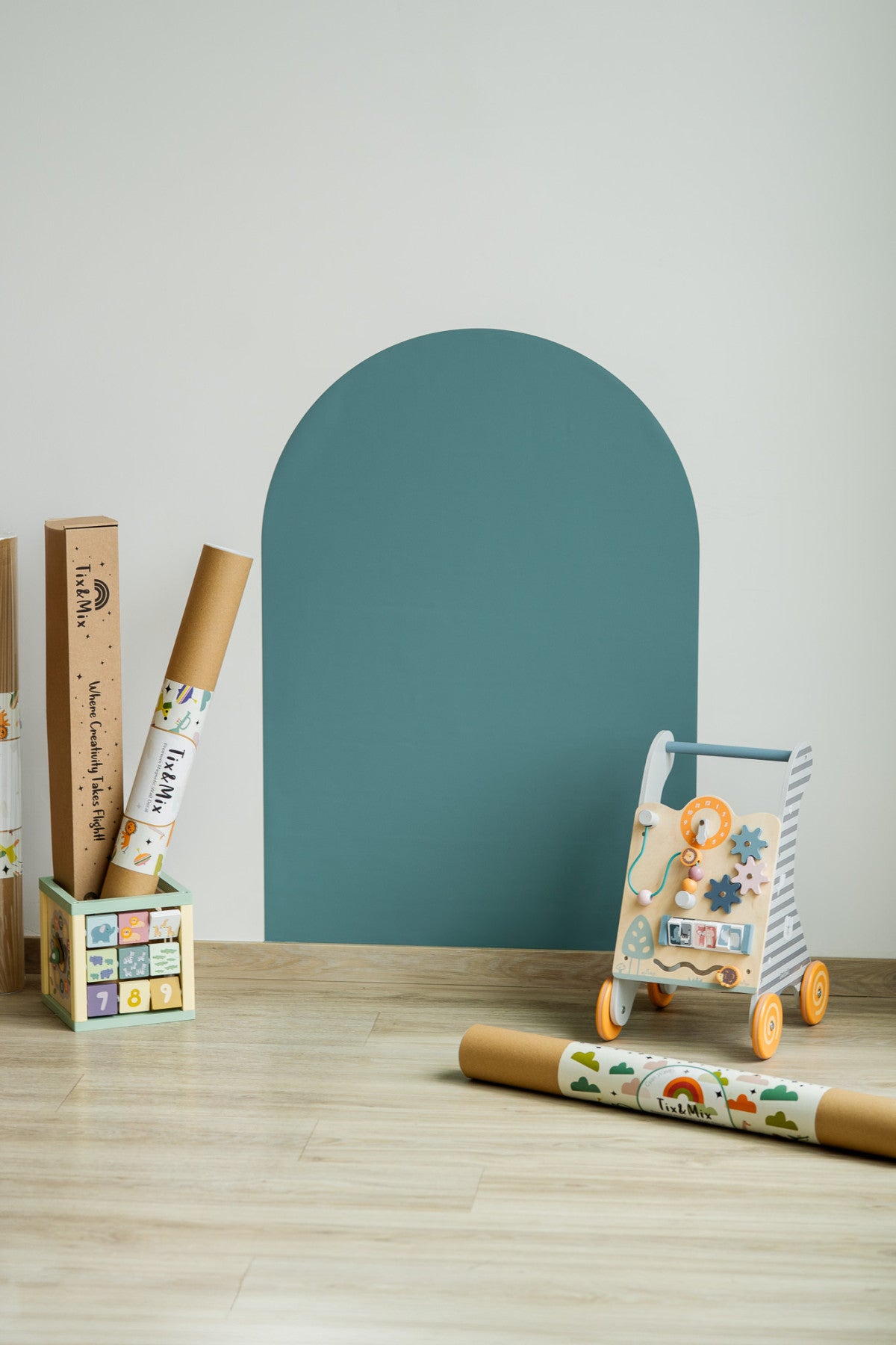 Herbruikbaar magneetbord (muursticker) – Cyan Wave | Tix&Mix