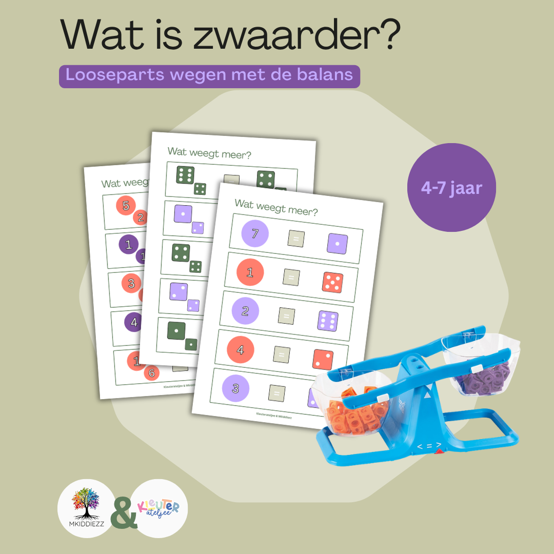 Printable - Wat is zwaarder? | Mkiddiezz & Kleuterateljee