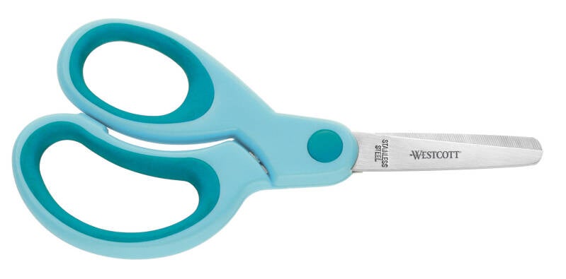 Westcott | Kleuterschaar | Linkshandig | Ronde Punt | Turquoise (Stap 3)
